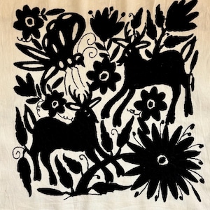 Otomi Embroidery 18&quot; X 18&quot;, Otomi Art, Tenango de Doria Embroidery, Wall Art, Embroidered Carpet