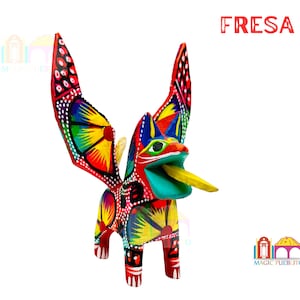 Mini Red Dante Alebrije, Wood Carved Alebrije, Hand Painted Alebrije