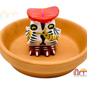 Mini White Skeleton Owl Alebrije, Wood Carved Alebrije, Hand Painted Alebrije