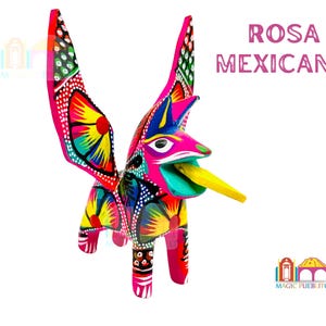 Mini Pink Dante Alebrije, Wood Carved Alebrije, Hand Painted Alebrije