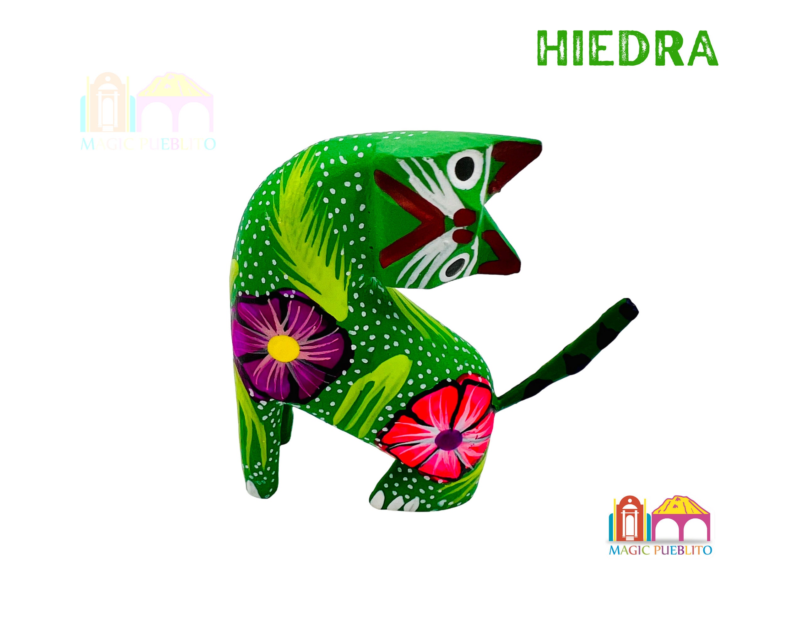 Mini Cat Alebrije, Wood Carved Alebrije, Hand Painted Alebrije