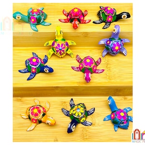 Mini Turtle Alebrije, Wood Carved Alebrije, Hand Painted Alebrije