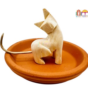 Mini Alebrije de Gato de Madera Tallada, Pinta tu Propio Alebrije, Alebrije de Gato