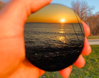 3インチの黒曜石ミラー、水晶鏡 - Etsy 日本