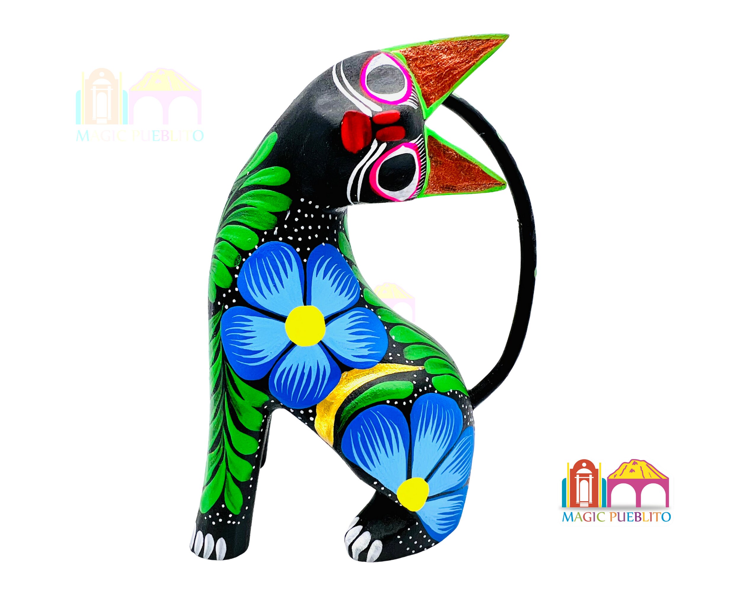 黒猫アレブリヘ、木彫りアレブリヘ、オアハカ民芸 - Etsy 日本