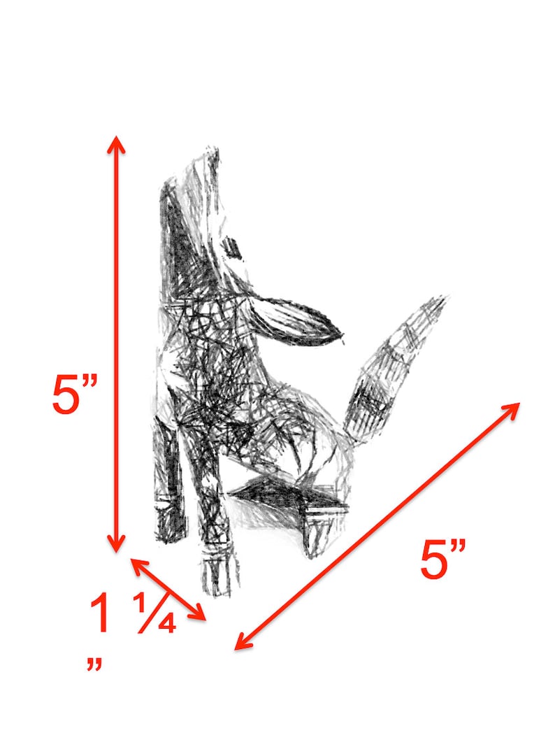 May include: A black and white pencil drawing of a wolf howling, with a 5 inch by 5 inch measurement.