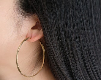 Silver/Gold Hoop Post Earring · Sterling Silver Post Stud · Minimal Brushed Earring · Vintage Post Earring · Lightweight Earring