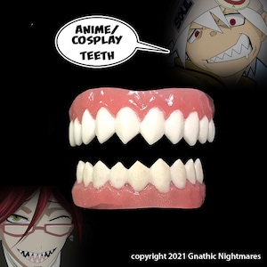 Dentes de fantasia de cosplay de anime para Grell Sutcliff, Soul Eater