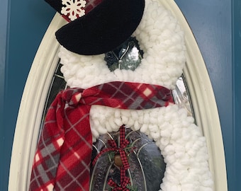 snowman wreath. Winter wreath. Christmas wreath. Snowman winter wreath