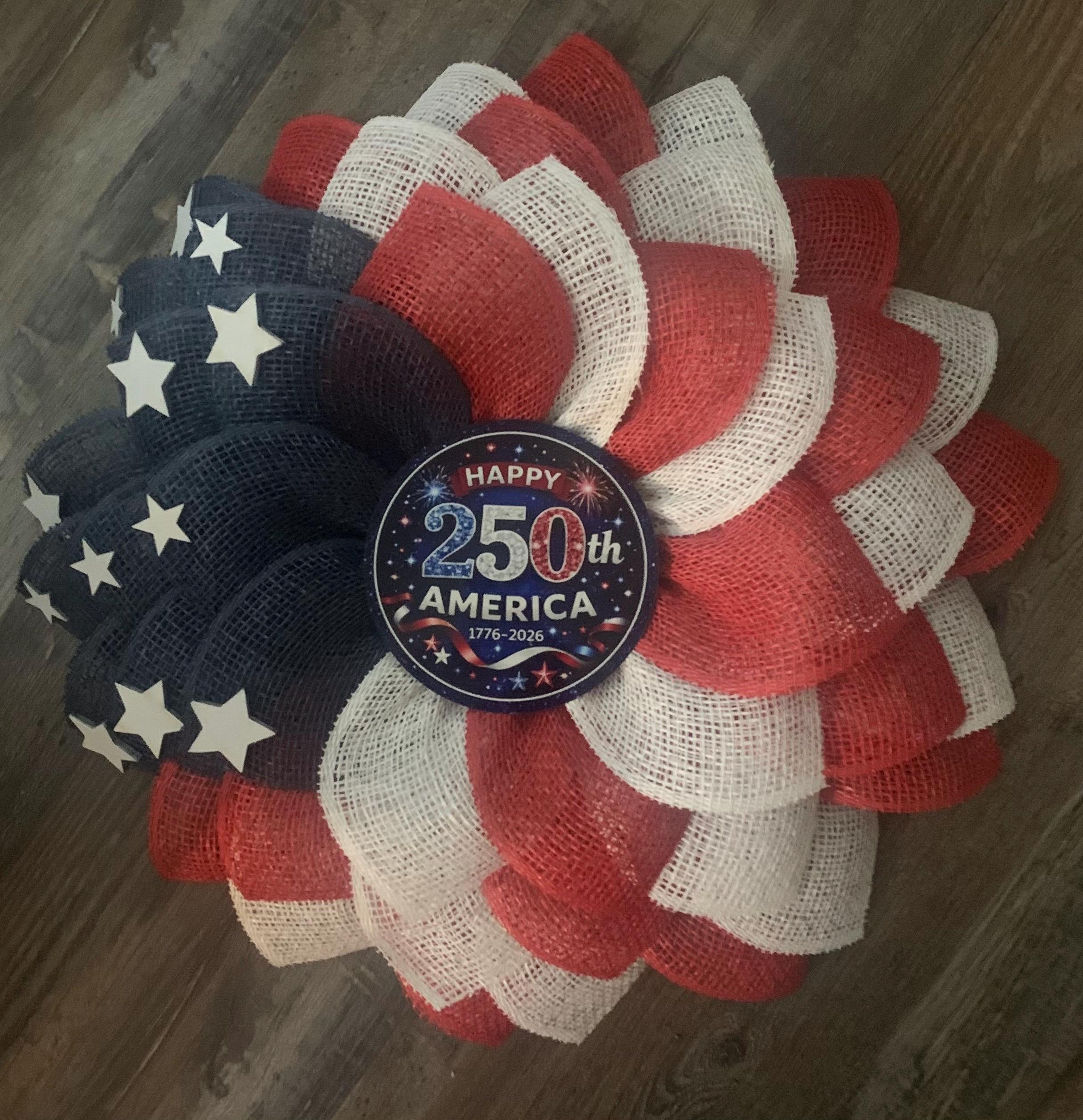 Fourth of July Wreath, Patriotic Wreath, Red White and Blue Wreath ...