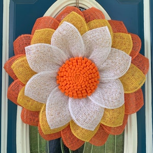 Fall flower candy corn wreath