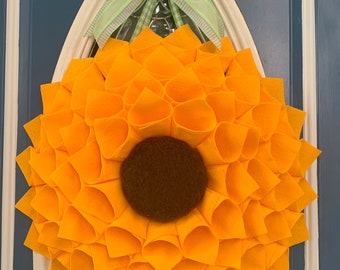 Sunflower Wreath. spring summer and fall sunflower wreath. Wall decor.