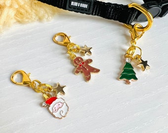 Christmas Collar Charms | Christmas Cutie & Star Cat and Dog Collar Charms | Pet Collar Accessories | Clip On Pet Collar Charm