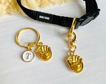 Custom Collar Charms | "MINI MITT" | Baseball Glove Cute Cat and Dog Collar Charms | Sport Pet Collar Accessories | Clip On Pet Collar Charm