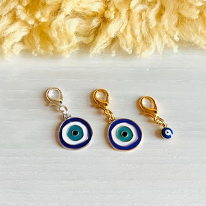 Evil Eye Collar Charms | “GOOD JUJU” | Cat and Dog Collar Charms | Pet Collar Accessories | Clip On Pet Collar Charm