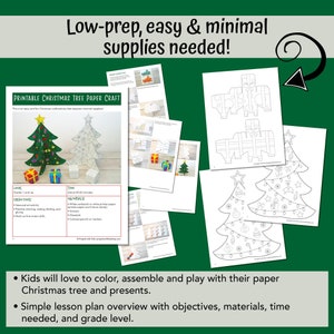 Christmas Tree Papercraft PRINTABLE, Kids Craft, 3D Printable Christmas ...