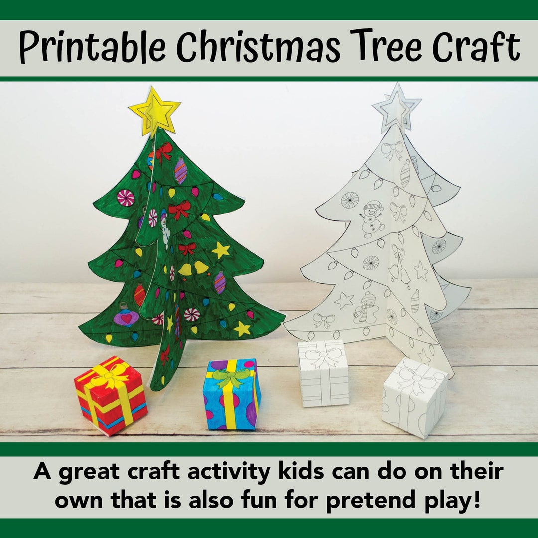 Christmas Tree Papercraft PRINTABLE, Kids Craft, 3D Printable Christmas ...