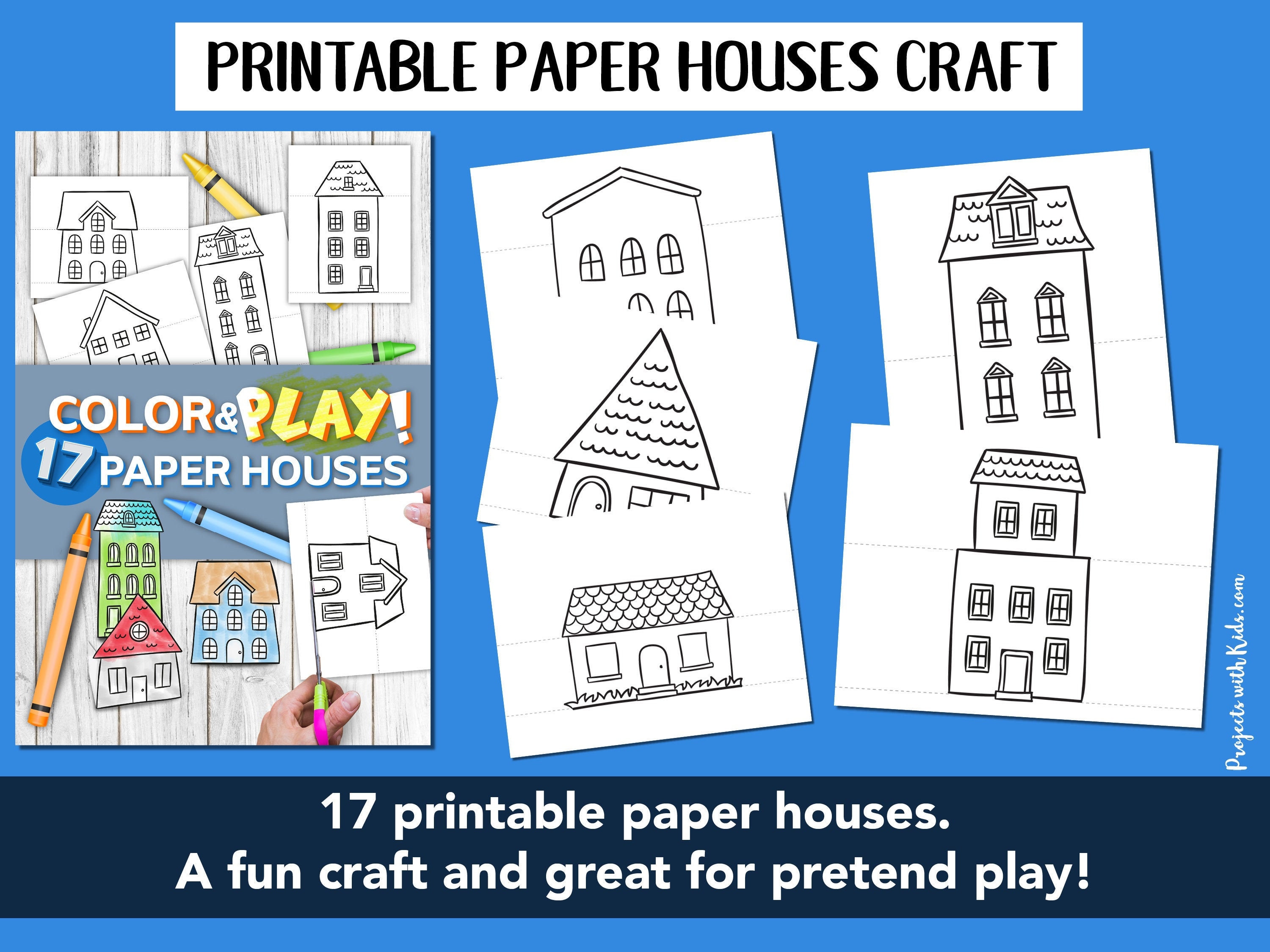 Printable Paper Houses Fun Craft and Pretend Play - Etsy