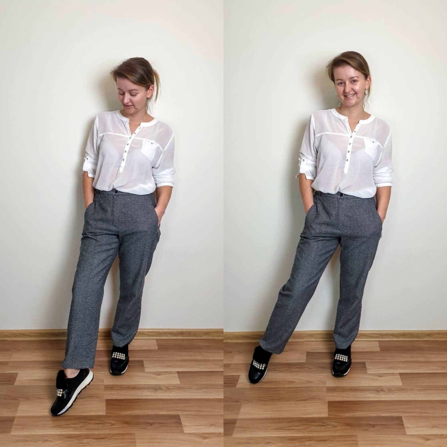 Vintage Womens Wool Gray Color Pants 