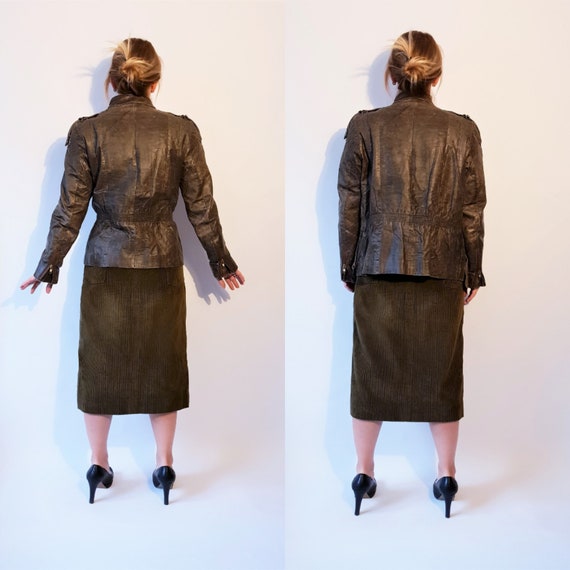 Real Leather Vintage Biker Jacket Womens Washed B… - image 4