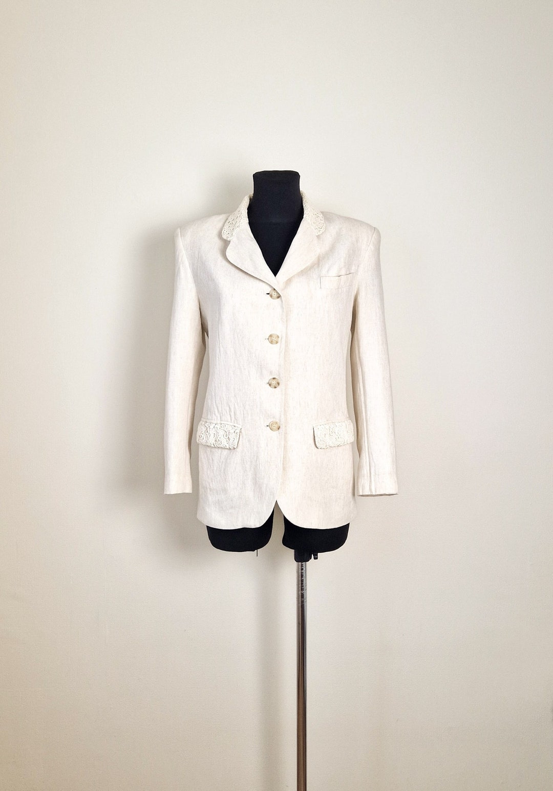 Linen Vintage Women's Light Beige Jacket From Sarah Etsy