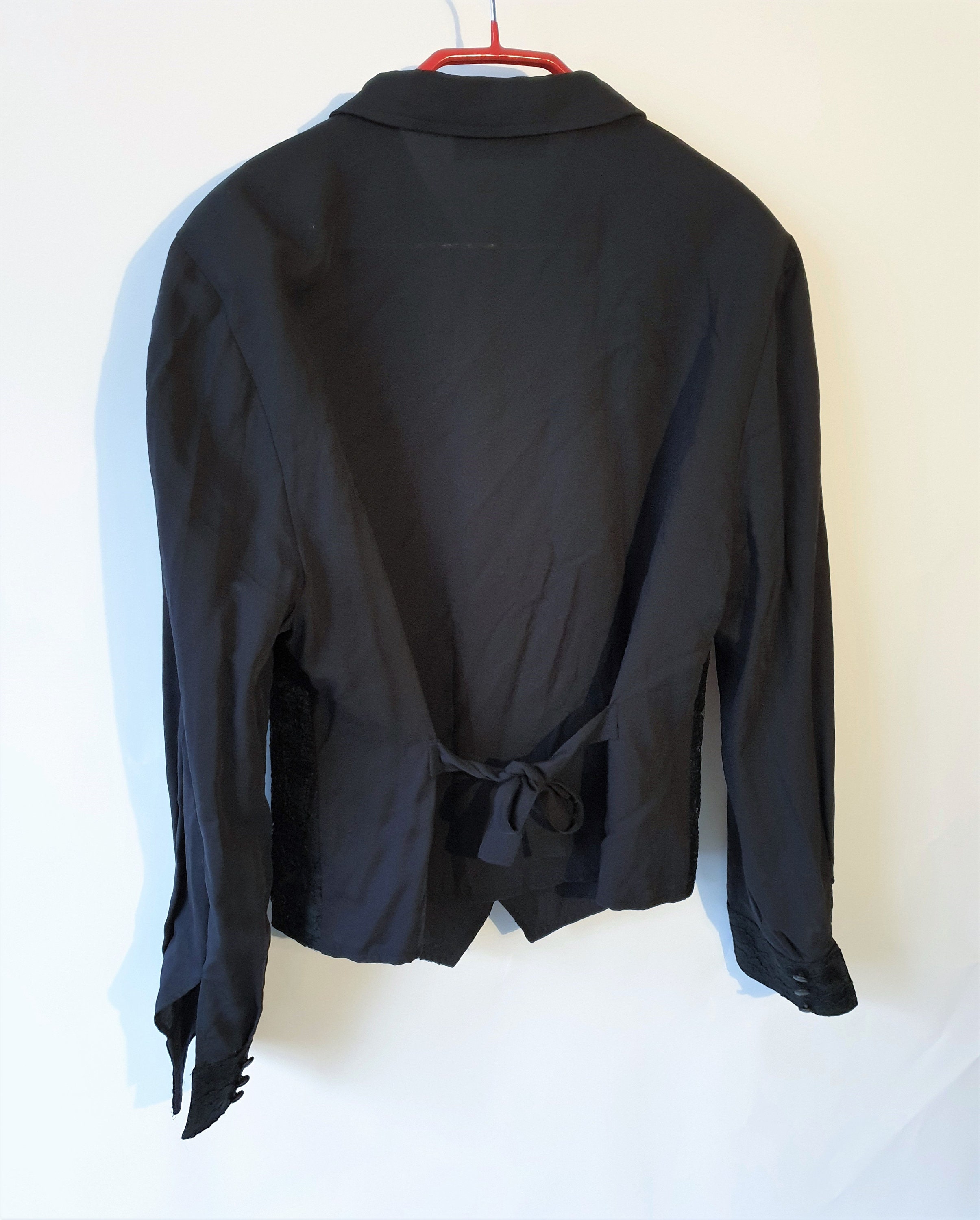 Black Lace Vintage Womens Shirt Long Sleeve Blouse Buttoned Etsy España