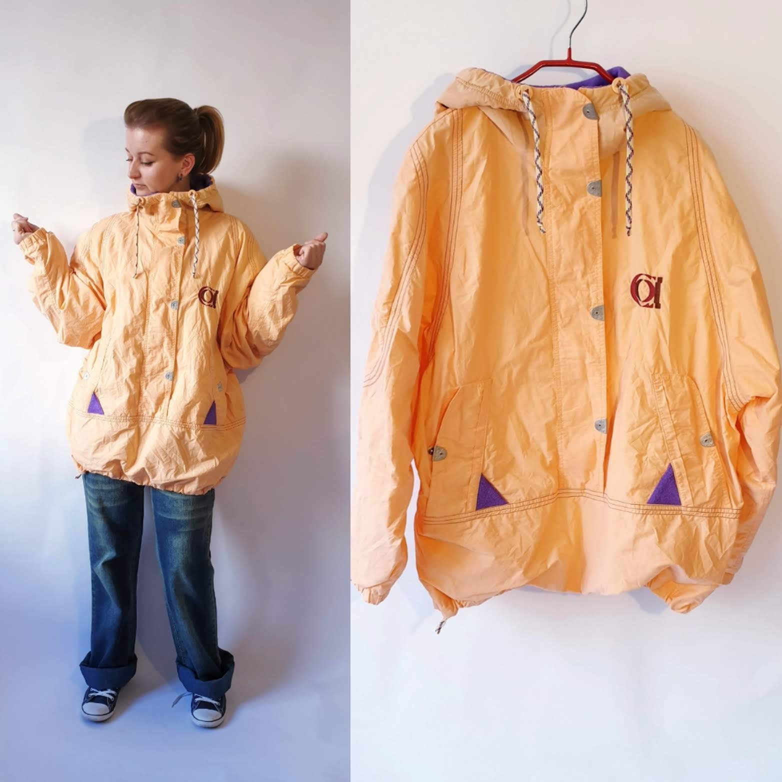 peach ski jacket