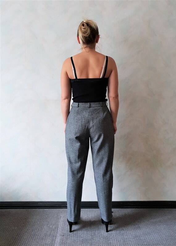 Vintage Womens Wool gray color Pants Trousers Cas… - image 4