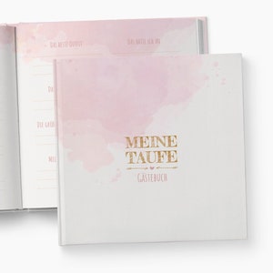 Baptism guest book - baptism book - baptism album - baptism memory album - baptism gift - baptism photo book - pink watercolor style