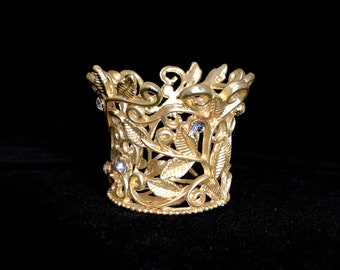 Unique Mini Circle Matte Gold-tone Rhinestone Princess Crown Tiara Comb Vintage Royal Crown Wedding Prom Birthday Hair Jewelry A1654