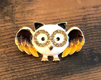 Crystal Enamel Big Eye Owl Bird Pins for Women Wedding Party Jewelry Gift G Crystal Enamel Big Eye Owl Bird Pins for Women Wedding Party Jewelry Gift G