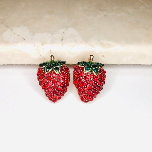 Strawberry Earrings - Etsy