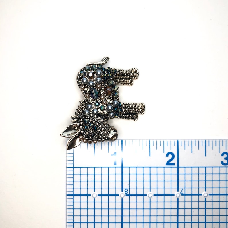 Super Cute Rhinestone Beads Donkey Burro Animal Accessory Brooch Pin A697