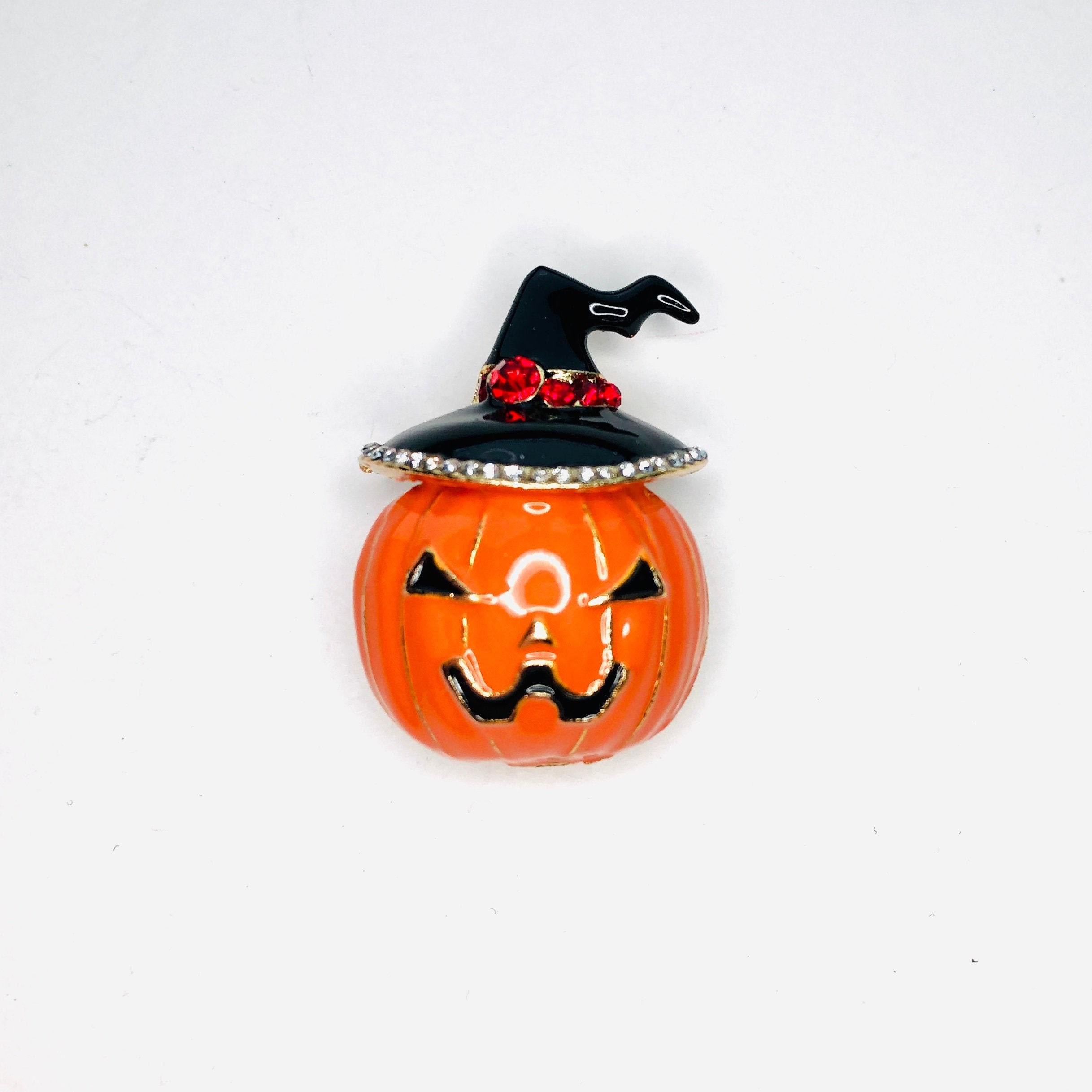 Cute Orange Cartoon Pumpkin With Black Rhinestone Witch Hat - Etsy Cute Orange Cartoon Pumpkin With Black Rhinestone Witch Hat - Etsy