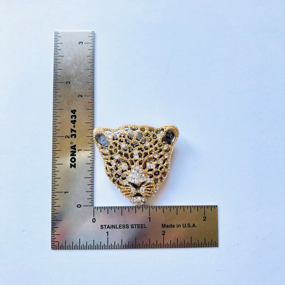 Spotted Leopard Rhinestone Hollow-out Head Cheeta… - image 4