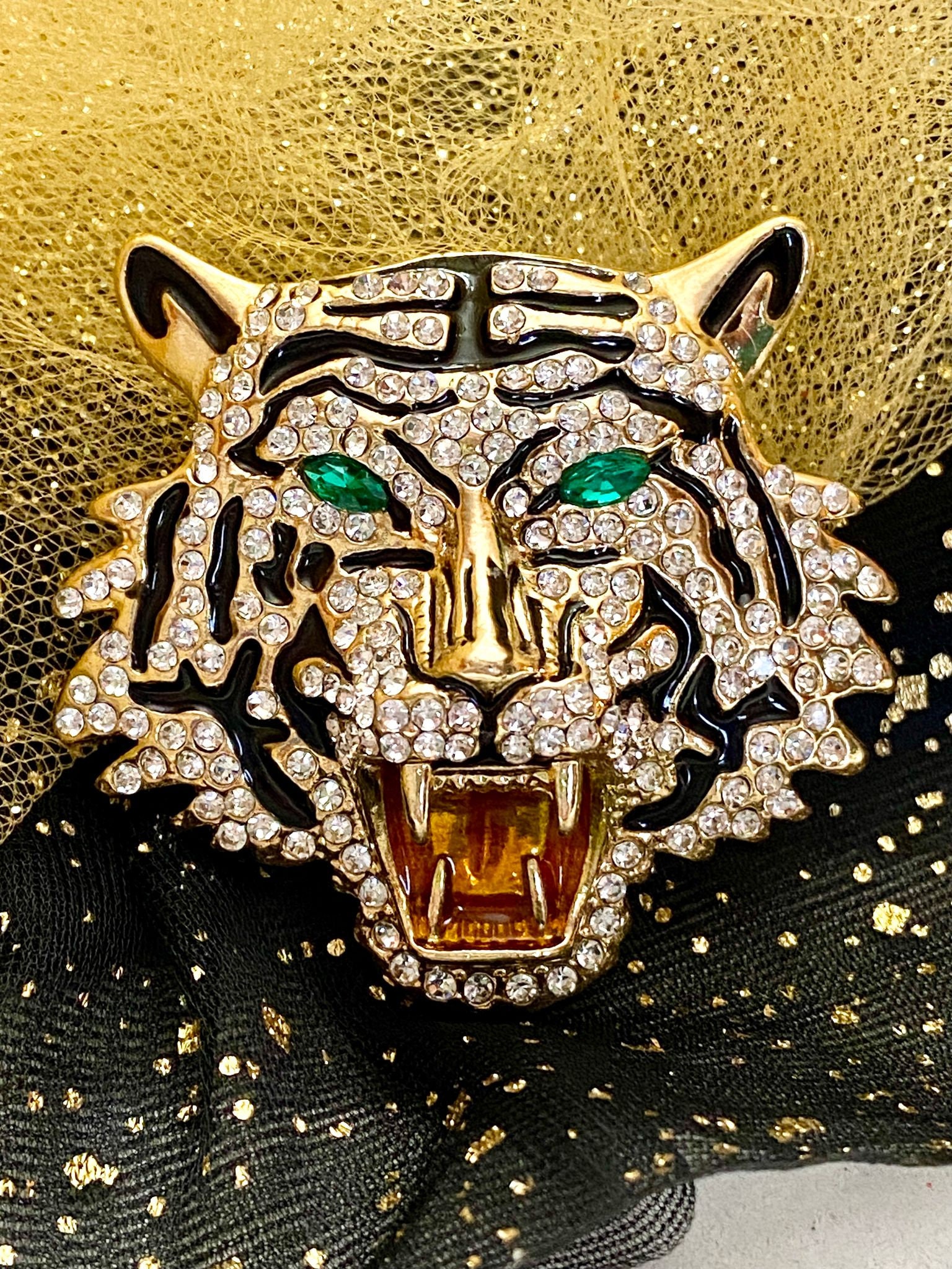 Fierce Statement Rhinestone Tiger Head Jungle Animal School Mascot Unique Animal Tiger Brooch Pin Jewelry Tiger Lover Gift A1942 Etsy