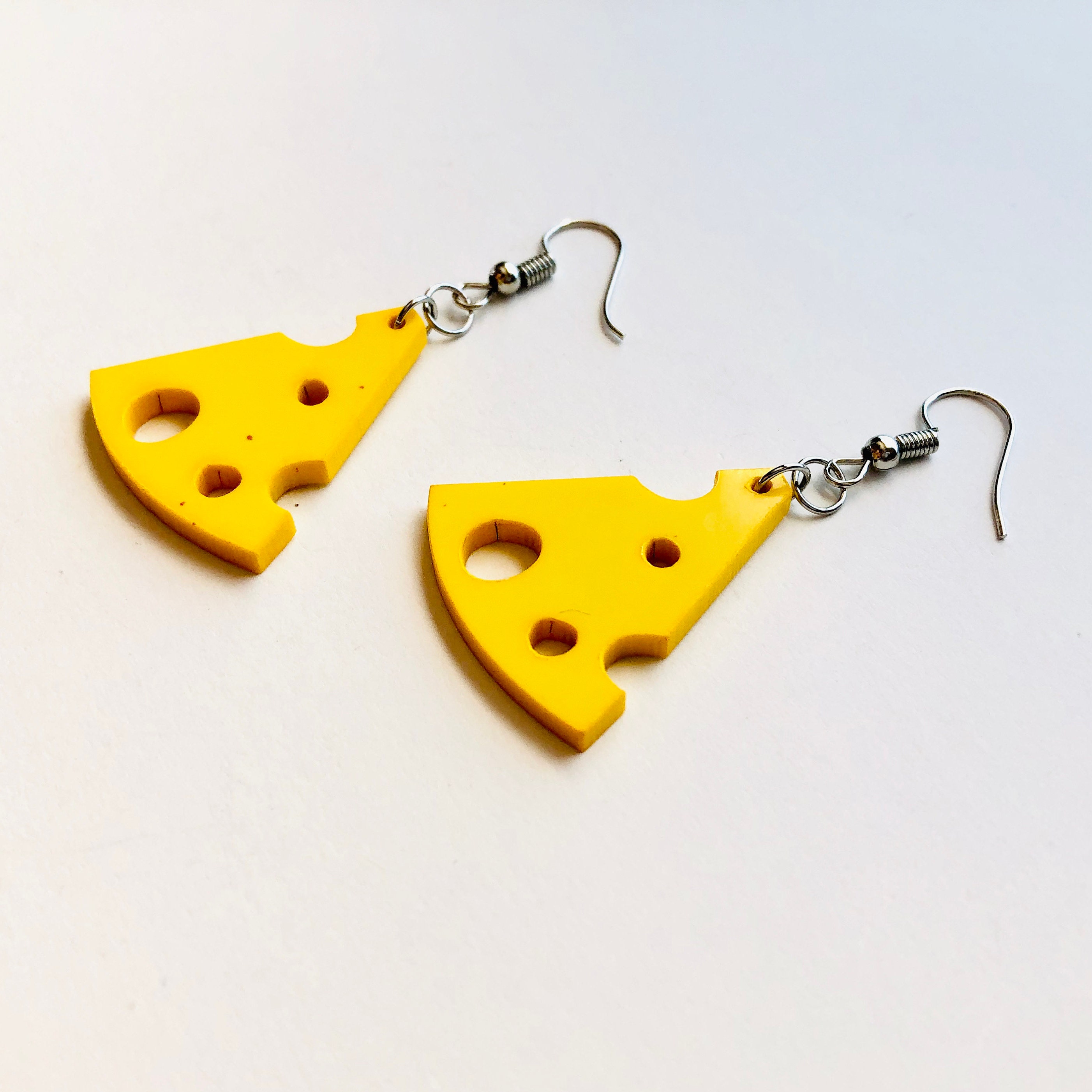 Triangle Cheese Earrings Sliced Cheese Dangle Drop Earrings Etsy