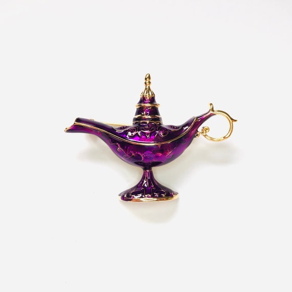 thumbnail image 2 of Vintage Aladdin Genie Lamp Rhinestone Brooch Pin Costume Jewelry 2 of 13
