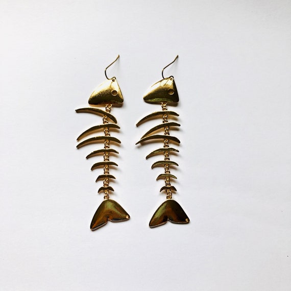 Teardrop Fishhook Earrings with Spun Gold-Tone & Brown Silk Threads