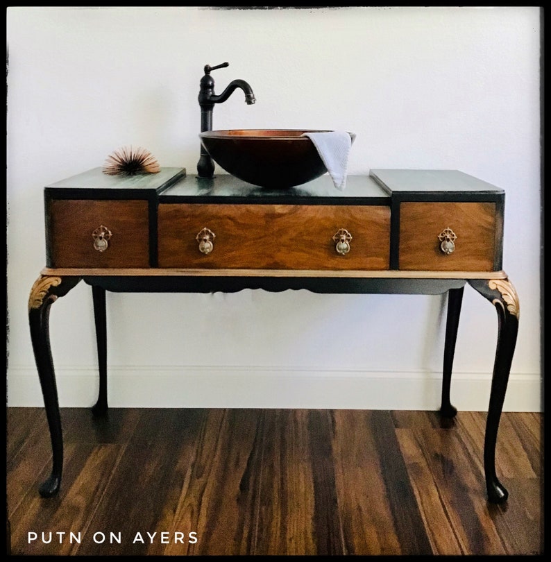 Powder Room Single Vessel Sink Vanity Etsy