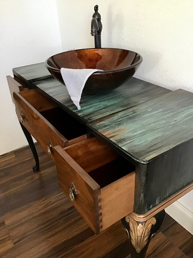 Powder Room Single Vessel Sink Vanity Etsy