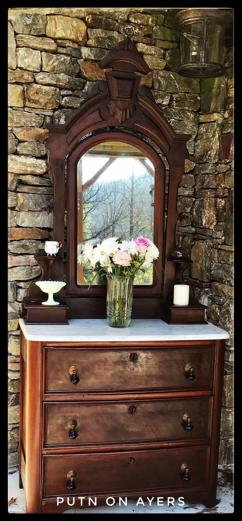 SOLD Antique Dresser Sink Vanity Etsy