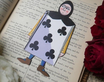 Lewis Carroll's Alice In Wonderland Bookmark - Five of Spades Card Man