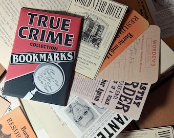 True Crime Bookmark Collection - HH Holmes, Burke and Hare, Jack the Ripper, The Zodiac and Ed Gein