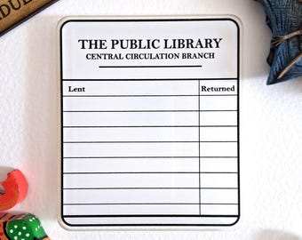 Rewritable Library Card Reading List Fridge Magnet