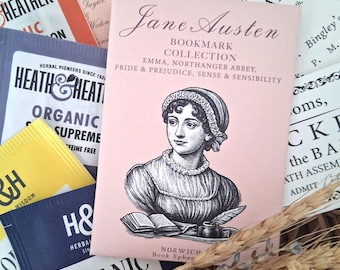 Letterbox Gift - Jane Austen Bookmark Collection, Dried Flower Bouquet and Tea Selection