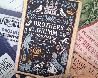Letterbox Gift - Brothers Grimm Bookmark Collection, Dried Flower Bouquet and Tea Selection