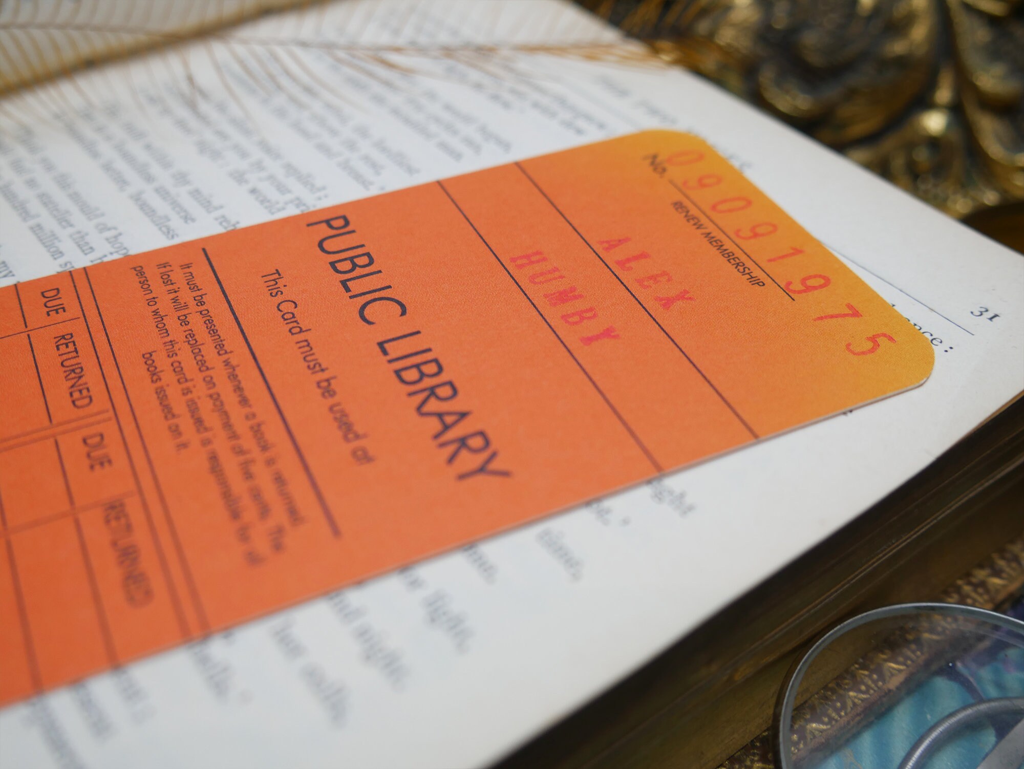 Old fashioned Vintage Public Library Card Bookmark CUSTOM Etsy