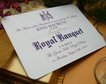 William Shakespeare's Macbeth Bookmark - General Banquo's Debossed Invitation to Macbeth's Royal Banquet