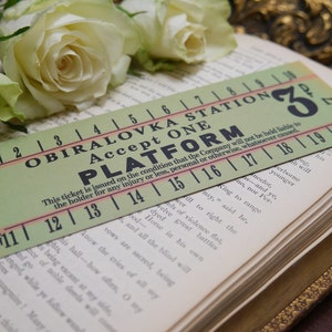Leo Tolstoy&#39;s Anna Karenina Bookmark - Vintage Railway Ticket